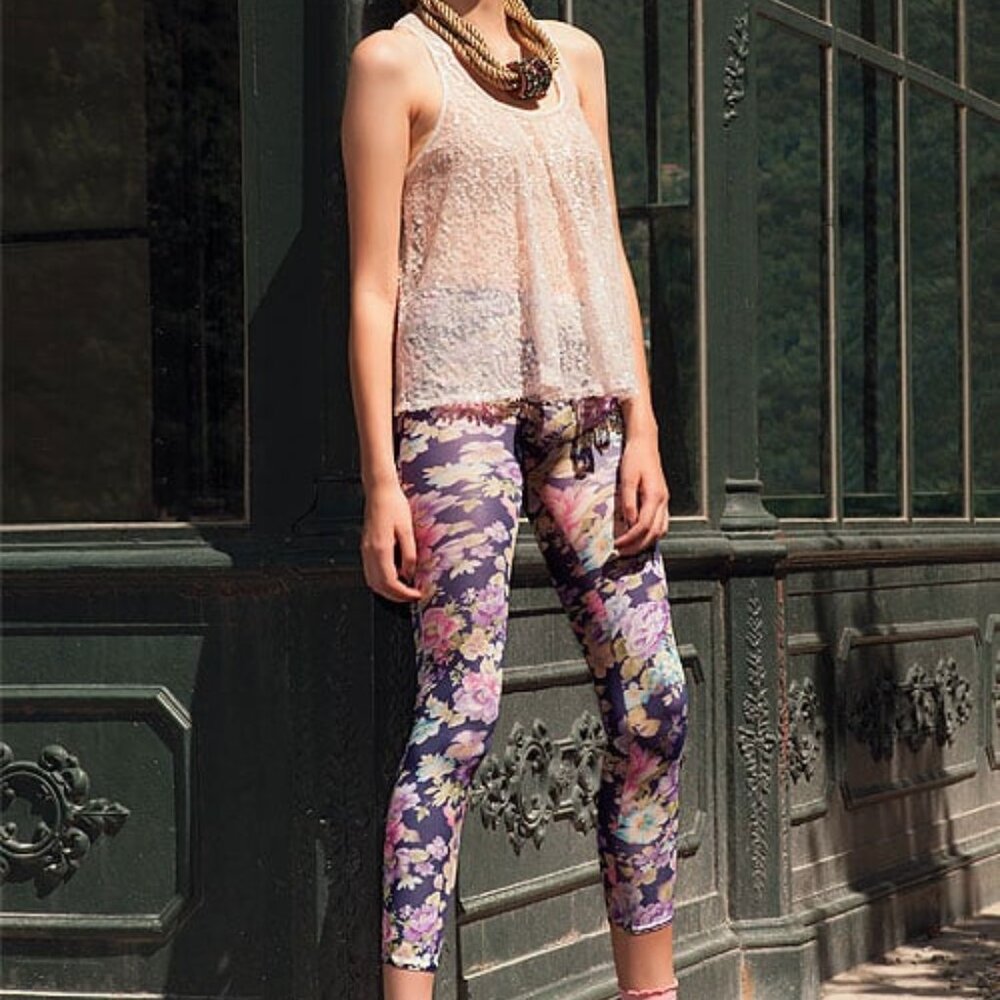 Trasparenze Flowery Fashion Purple Leggings